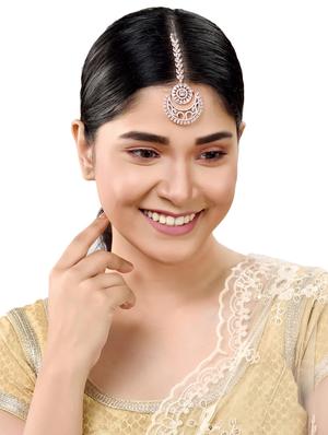 white brass maang teekas & passa - 17760670 - Standard Image - 4