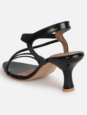 black synthetic back strap sandals - 17760675 - Standard Image - 3