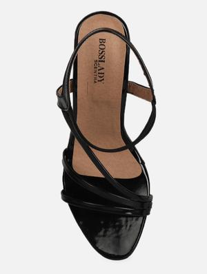 black synthetic back strap sandals - 17760675 - Standard Image - 4