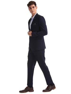 blue solid single breasted suit - 17760812 - Standard Image - 2