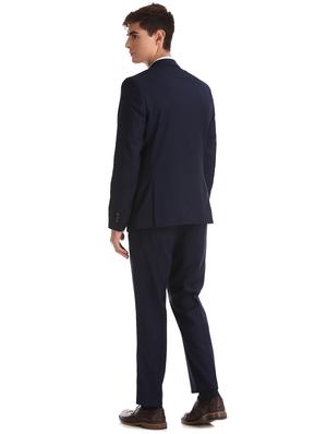 blue solid single breasted suit - 17760812 - Standard Image - 3