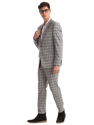 grey checkered single breasted suit - 17760818 - Standard Image - 2