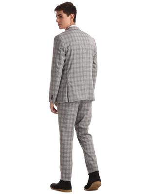 grey checkered single breasted suit - 17760818 - Standard Image - 3