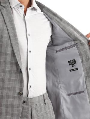 grey checkered single breasted suit - 17760818 - Standard Image - 5