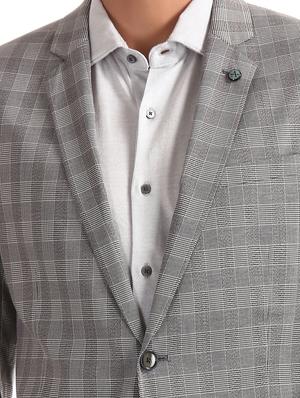 grey checkered single breasted suit - 17760818 - Standard Image - 6