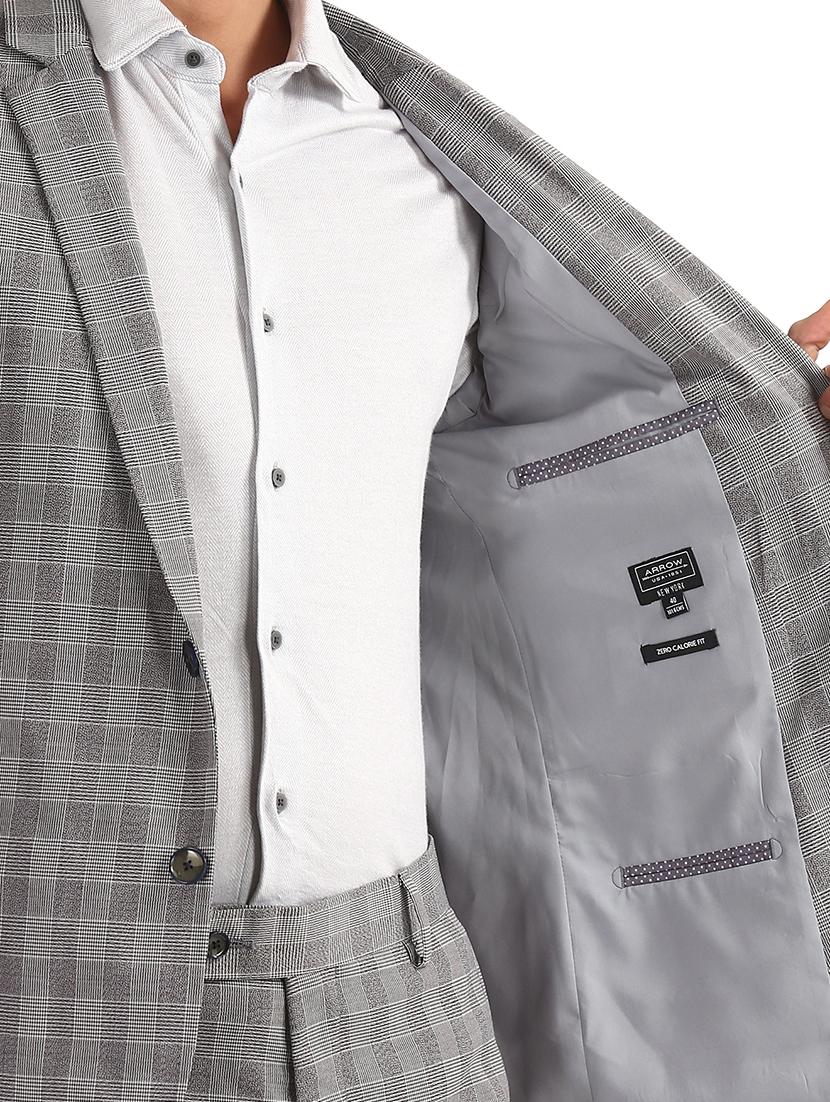 grey checkered single breasted suit - 17760818 - Zoom Image - 5