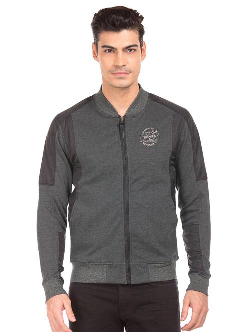 grey cut & sew casual jacket - 17760865 - Standard Image - 1
