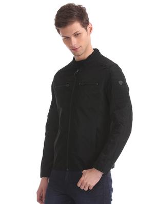 black solid casual jacket - 17760923 - Standard Image - 2