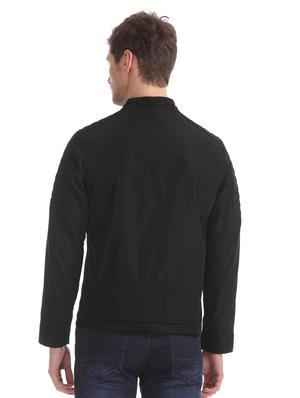 black solid casual jacket - 17760923 - Standard Image - 3