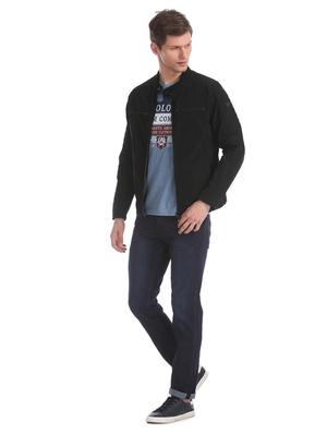 black solid casual jacket - 17760923 - Standard Image - 4