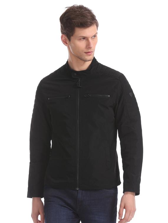 black solid casual jacket - 17760923 - Zoom Image - 1