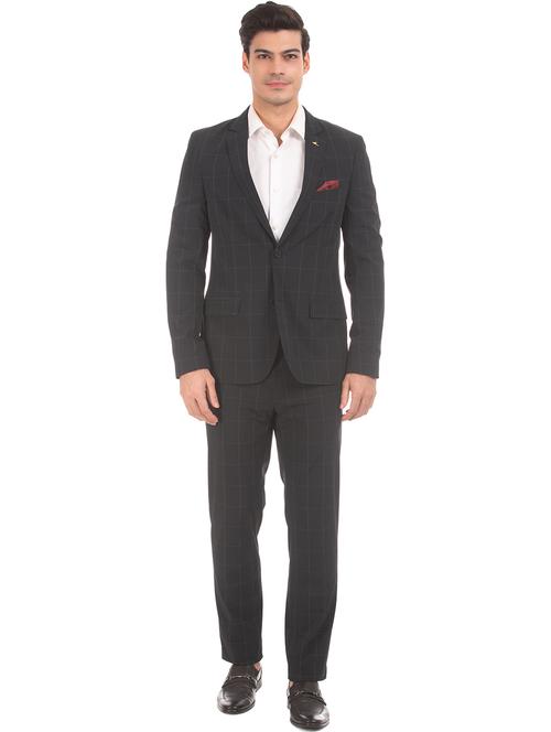 navy blue checkered suit - 17760970 - Standard Image - 1