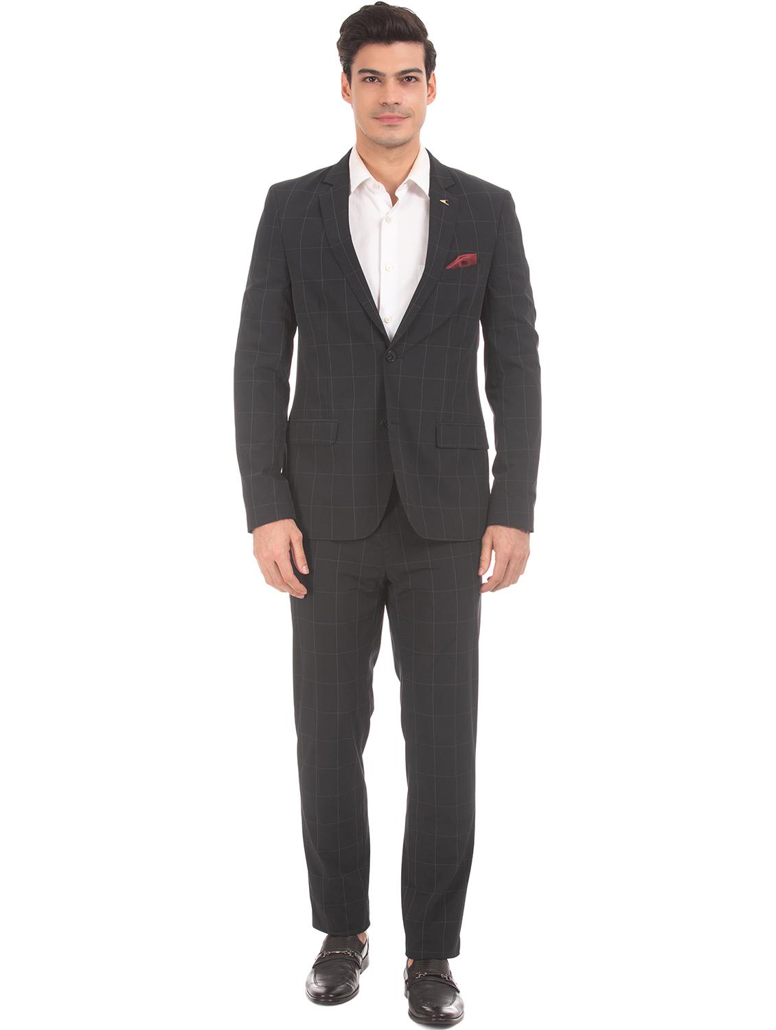 navy blue checkered suit - 17760970 - Zoom Image - 1