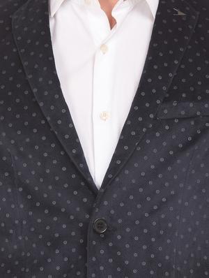 navy blue printed single breasted formal blazer - 17761168 - Standard Image - 5