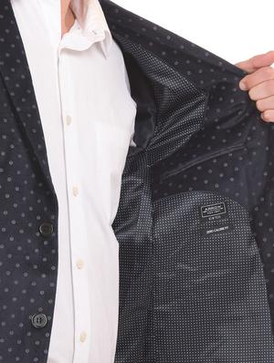 navy blue printed single breasted formal blazer - 17761168 - Standard Image - 6