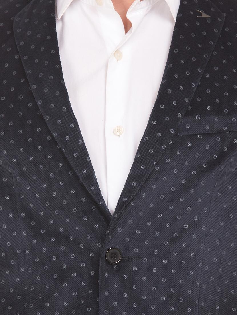 navy blue printed single breasted formal blazer - 17761168 - Zoom Image - 5