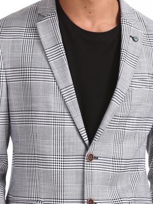 white checkered single breasted formal blazer - 17761182 - Standard Image - 5