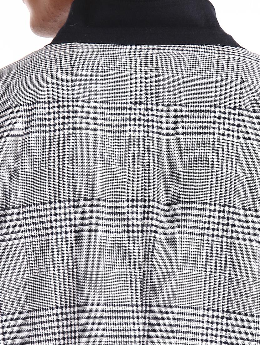 white checkered single breasted formal blazer - 17761182 - Zoom Image - 6