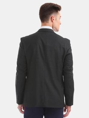 grey solid formal blazer - 17761199 - Standard Image - 3