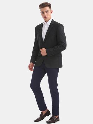 grey solid formal blazer - 17761199 - Standard Image - 4