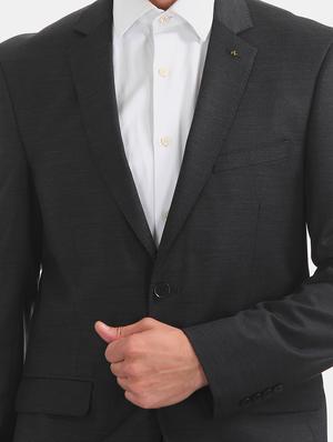 grey solid formal blazer - 17761199 - Standard Image - 5