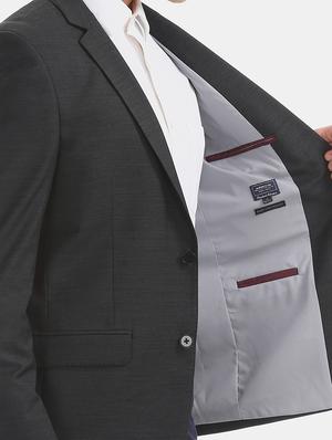 grey solid formal blazer - 17761199 - Standard Image - 6