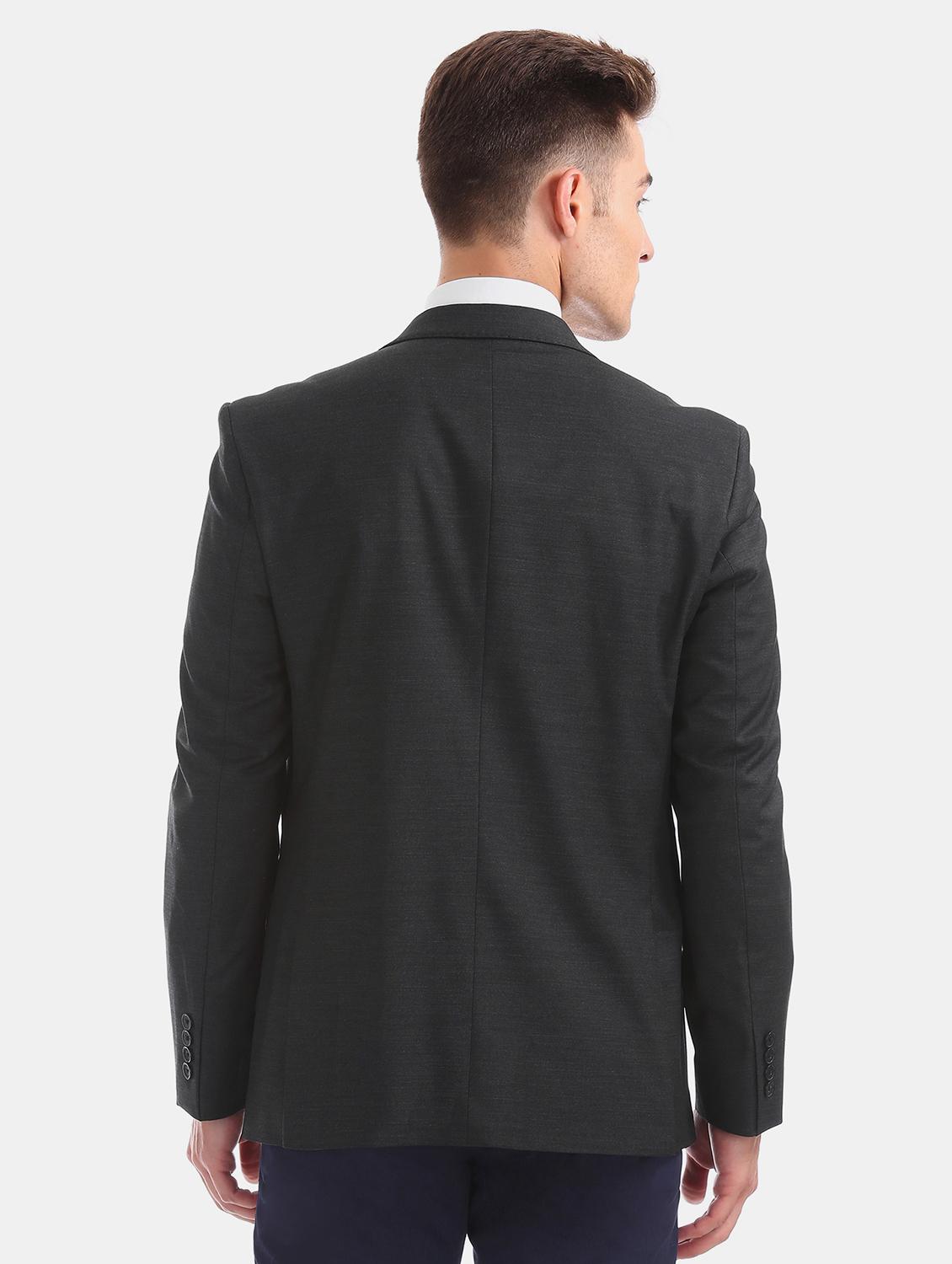 grey solid formal blazer - 17761199 - Zoom Image - 3