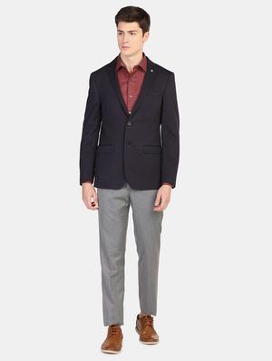 blue self design formal blazer - 17761215 - Standard Image - 4