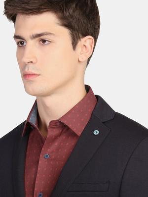 blue self design formal blazer - 17761215 - Standard Image - 5