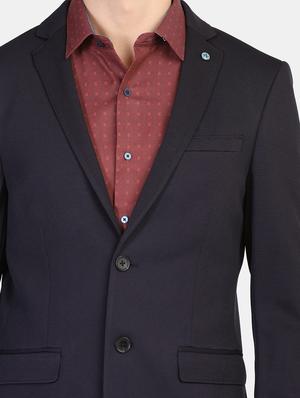 blue self design formal blazer - 17761215 - Standard Image - 6