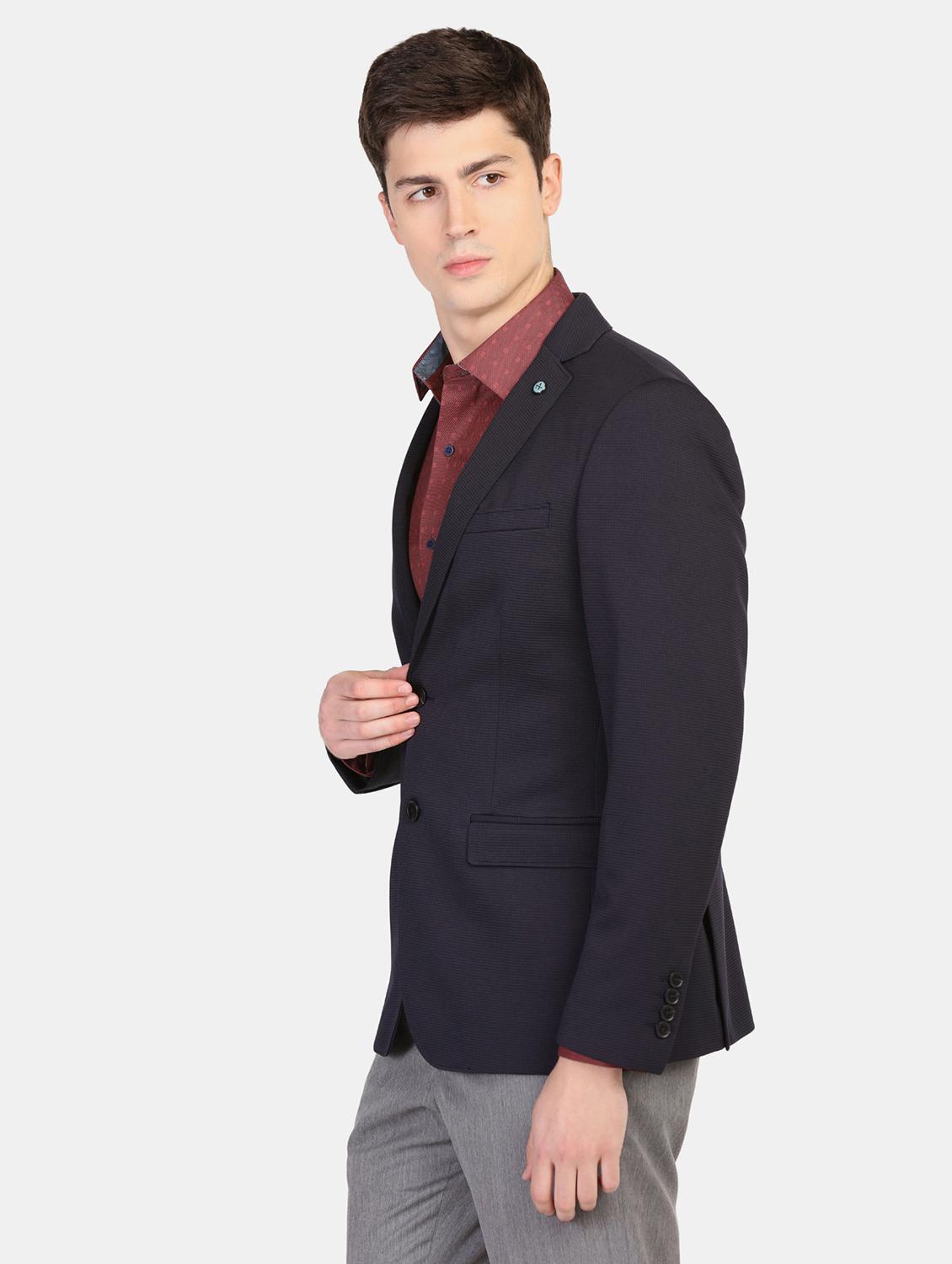blue self design formal blazer - 17761215 - Zoom Image - 1