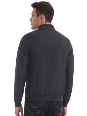 navy blue solid bomber jacket - 17761238 - Standard Image - 2