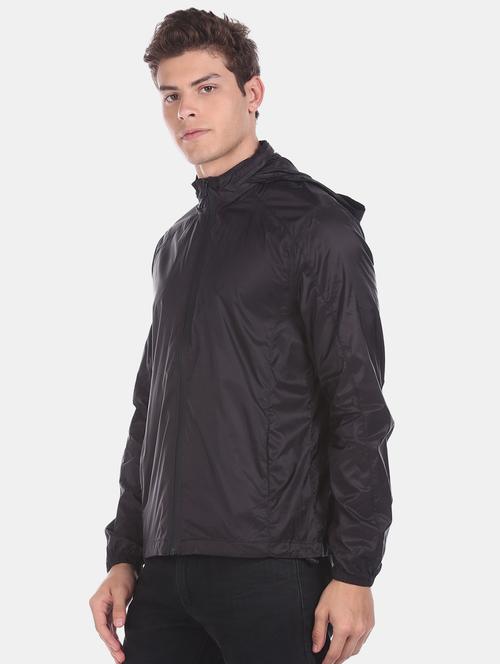 black solid casual jacket - 17761257 - Standard Image - 1