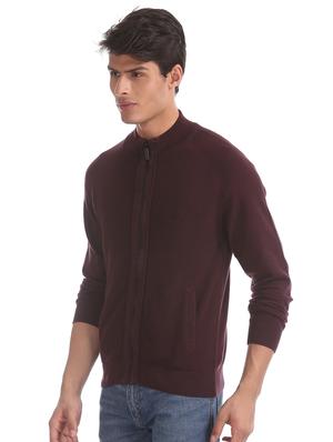 brown self design cardigan - 17761305 - Standard Image - 2