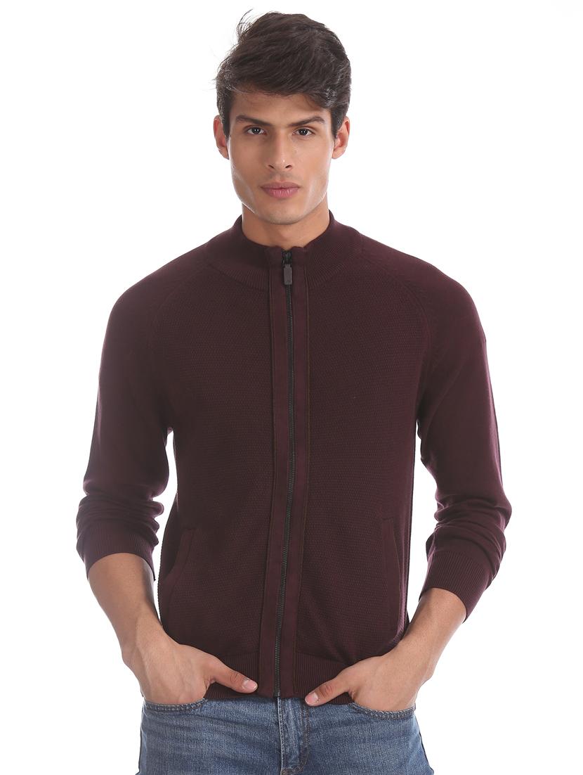 brown self design cardigan - 17761305 - Zoom Image - 1