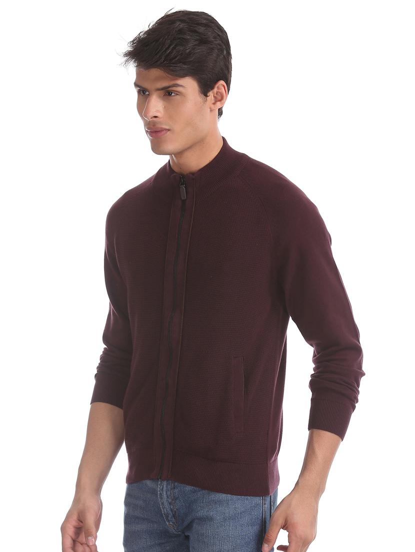 brown self design cardigan - 17761305 - Zoom Image - 2