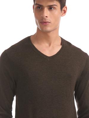 brown solid pullover - 17761389 - Standard Image - 6
