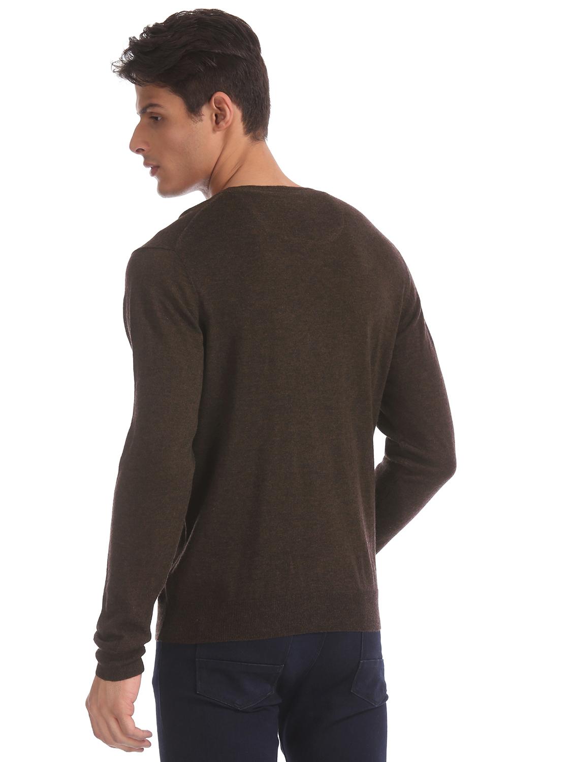 brown solid pullover - 17761389 - Zoom Image - 4