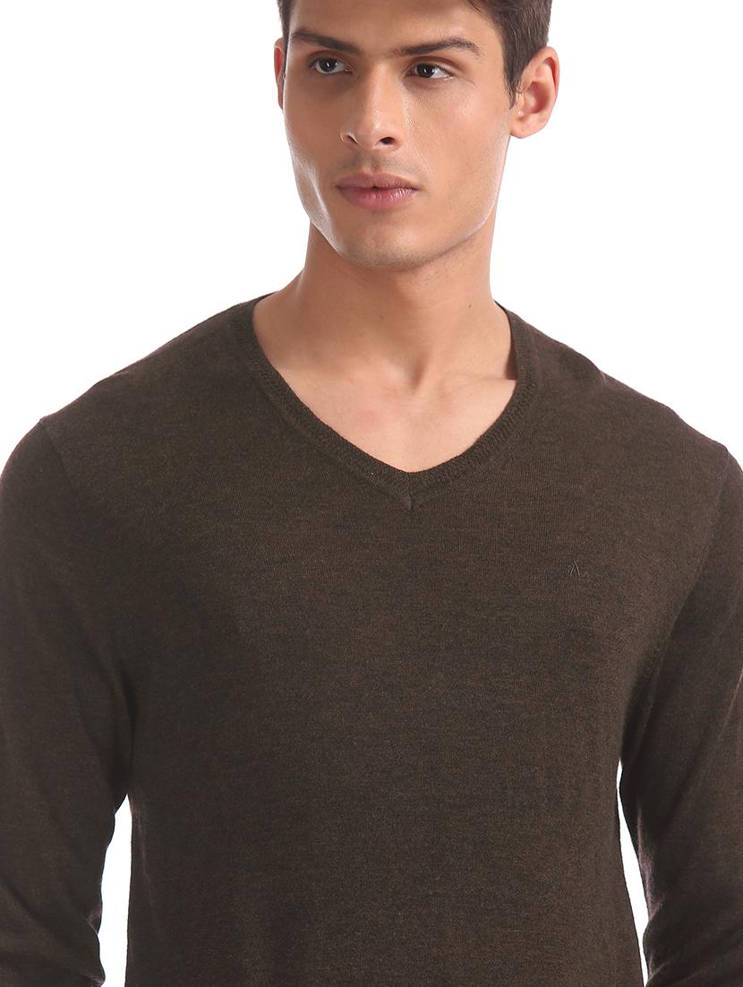 brown solid pullover - 17761389 - Zoom Image - 6