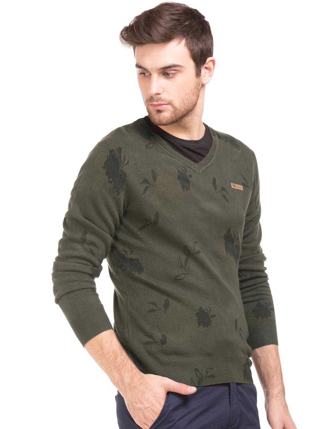 olive green printed acrylic pullover - 17761421 - Zoom Image - 2