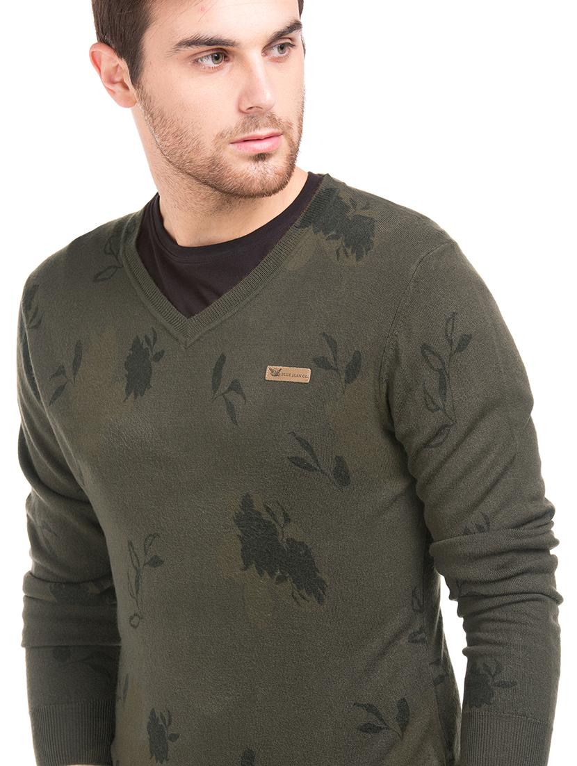 olive green printed acrylic pullover - 17761421 - Zoom Image - 5