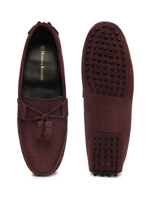 maroon suede handicraft loafers - 17761914 - Standard Image - 5
