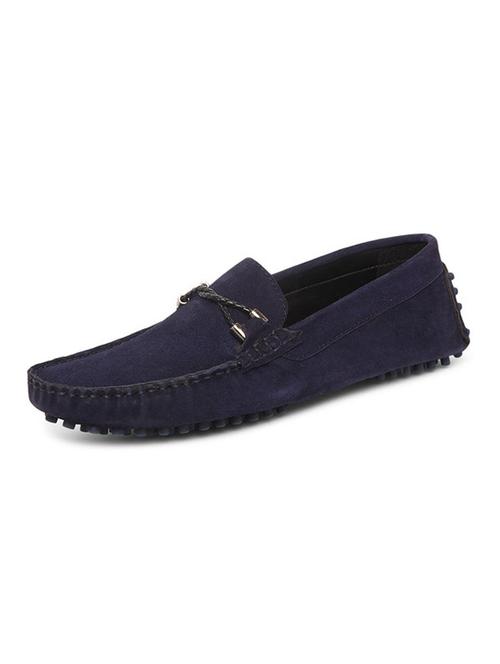 blue suede handicraft loafers - 17761920 - Standard Image - 1