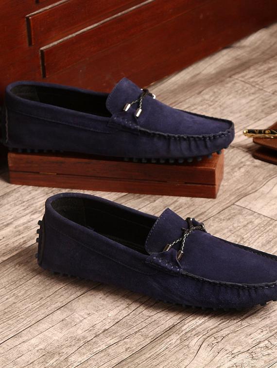 blue suede handicraft loafers - 17761920 - Zoom Image - 2