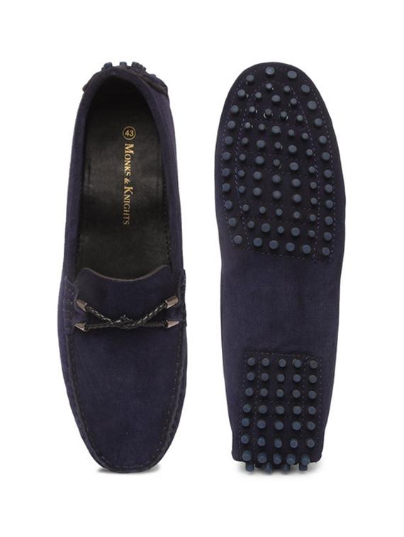 blue suede handicraft loafers - 17761920 - Zoom Image - 5