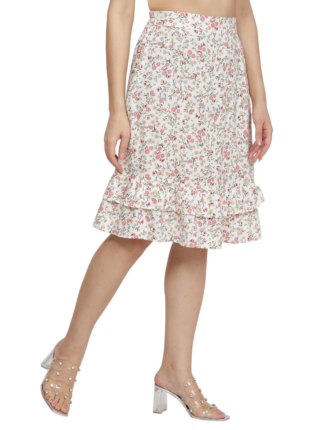 floral print a-line skirt - 17762082 - Zoom Image - 2