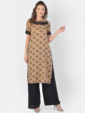 printed straight kurta - 17762163 - Standard Image - 4