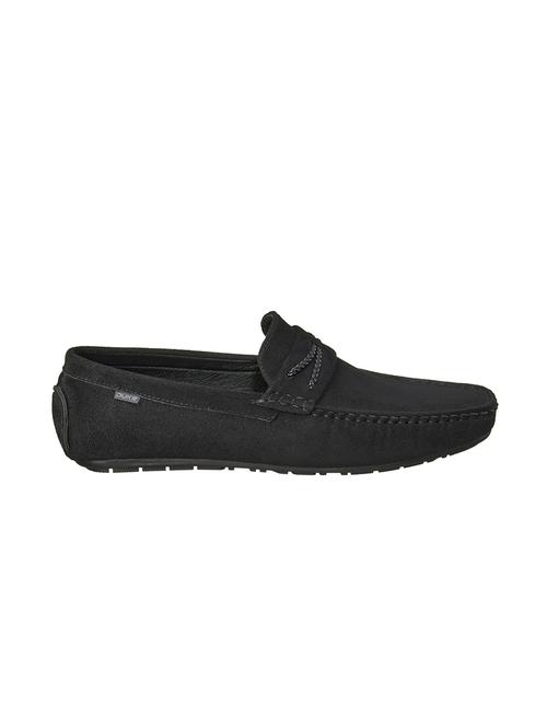 black synthetic slip on loafers - 17762227 - Standard Image - 1