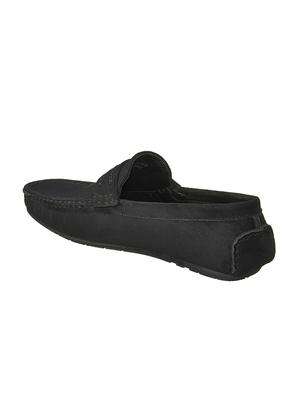 black synthetic slip on loafers - 17762227 - Standard Image - 3