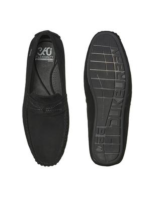 black synthetic slip on loafers - 17762227 - Standard Image - 4